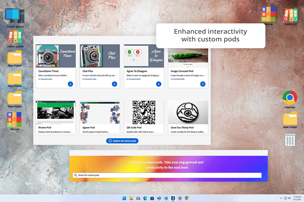 adobe connect add a custom pod