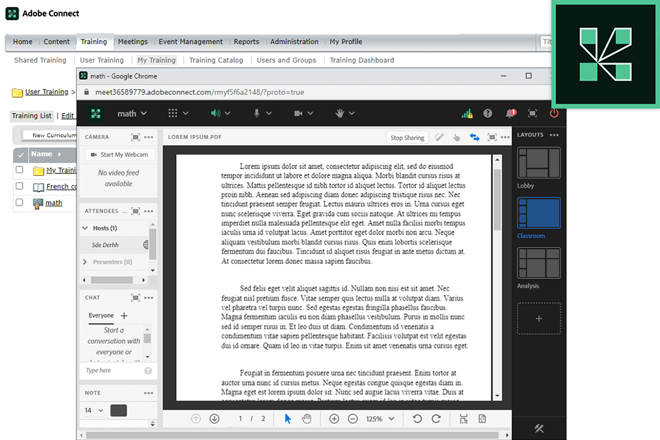 adobe connect interface