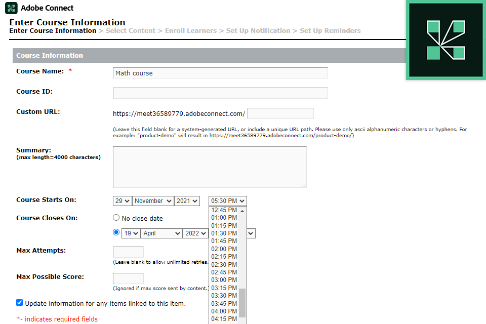adobe connect interface
