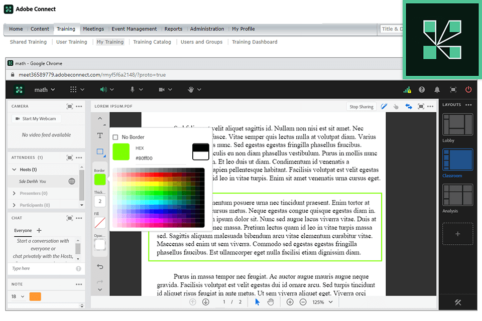 adobe connect interface
