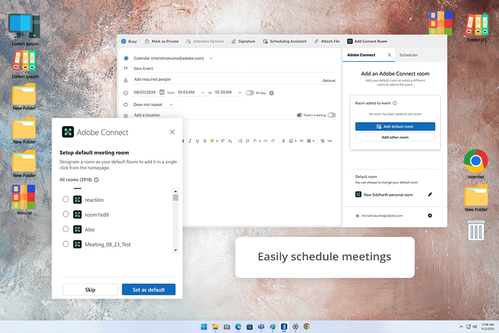 adobe connect scheduling meetings
