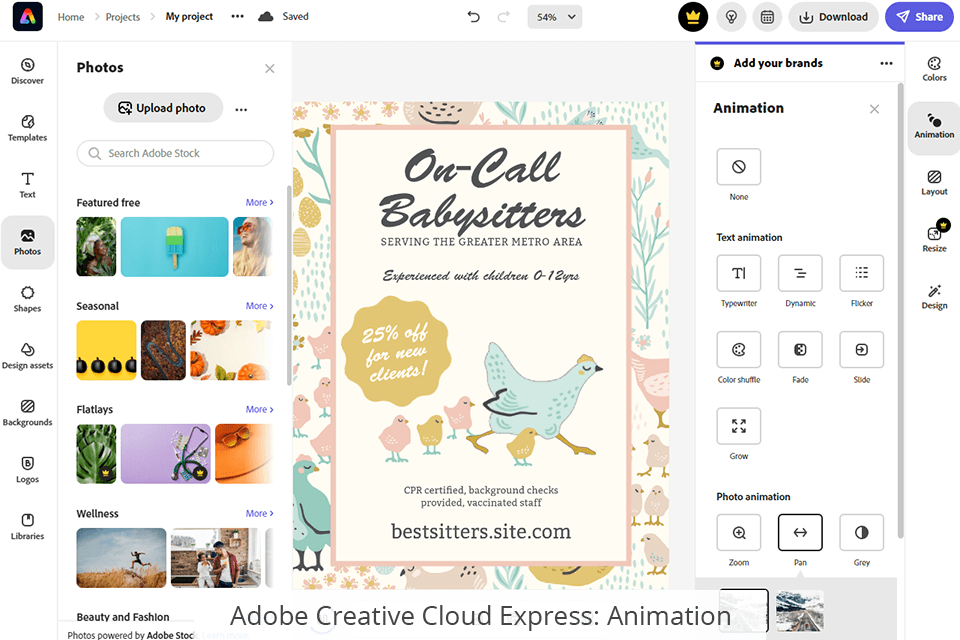 adobe creative cloud express animation