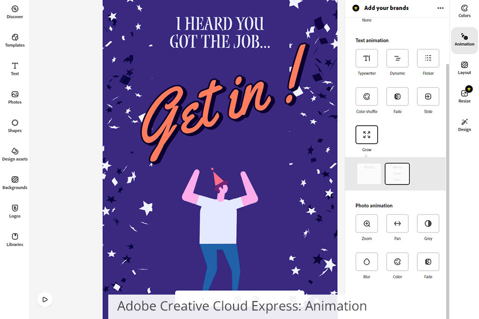 adobe creative cloud express رسم متحرك