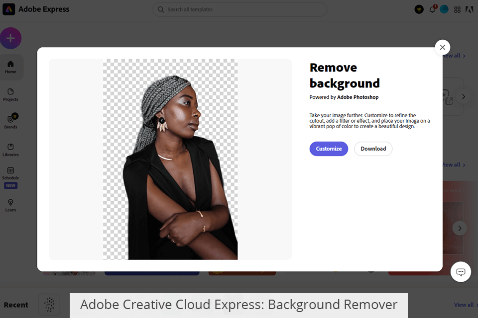 adobe creative cloud express background remover