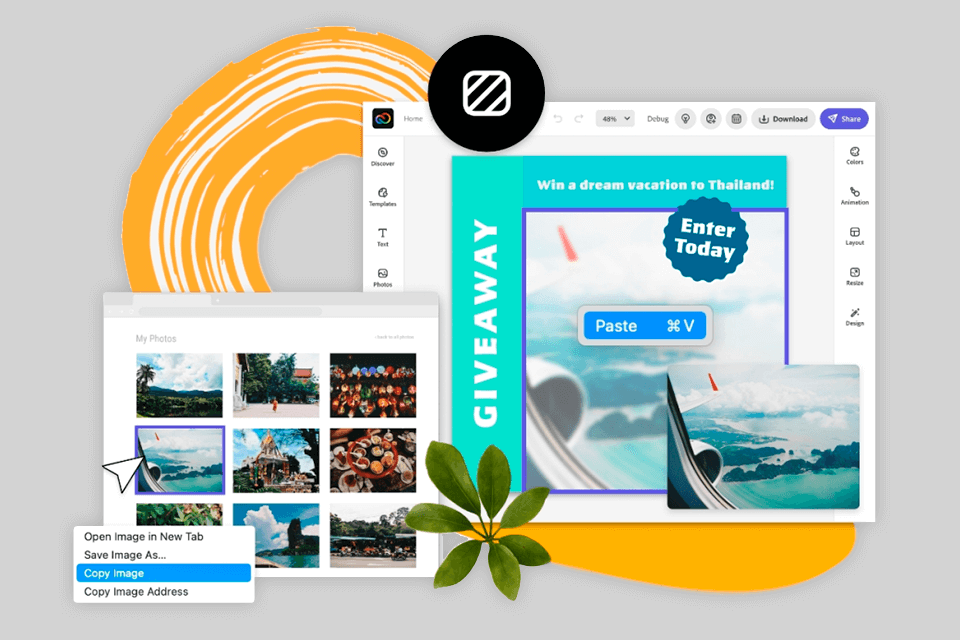 adobe creative cloud express función de copia