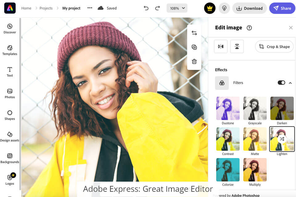 adobe creative cloud express image editor