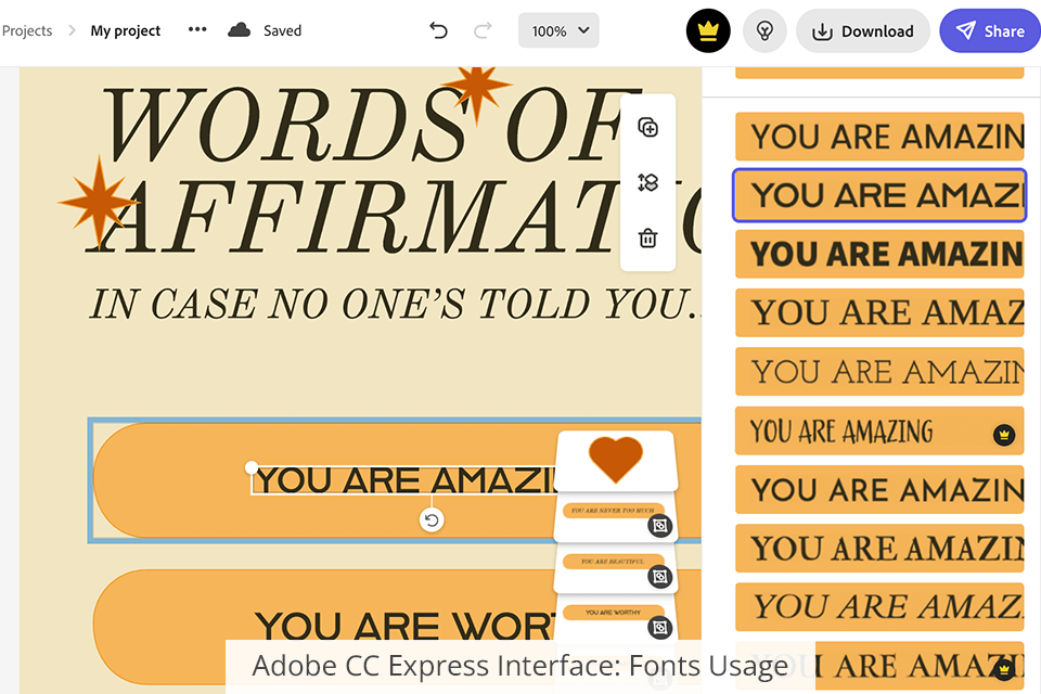adobe creative cloud express fonts