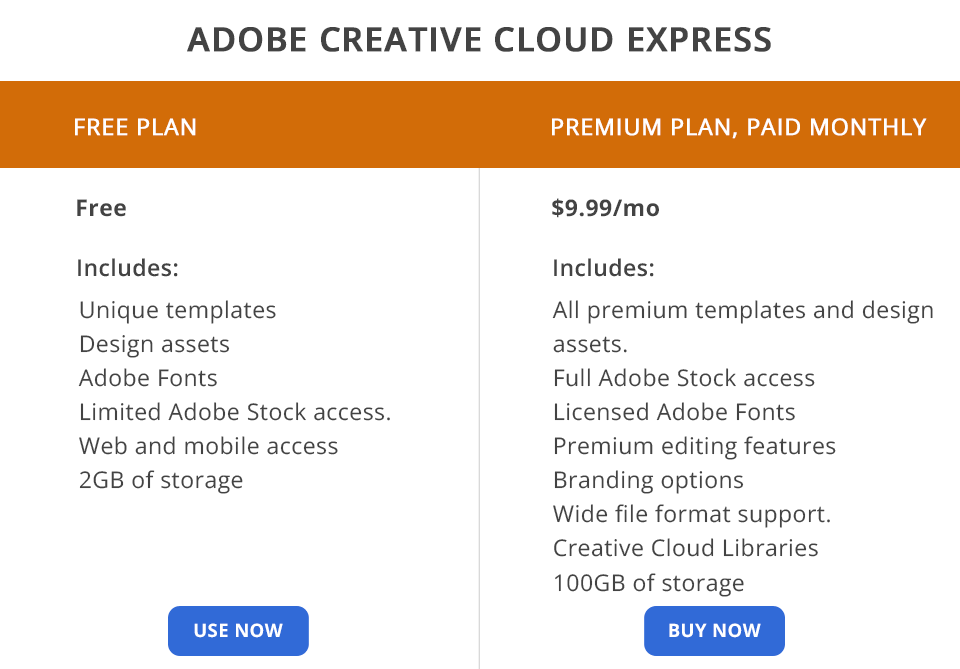 adobe creative cloud express prices