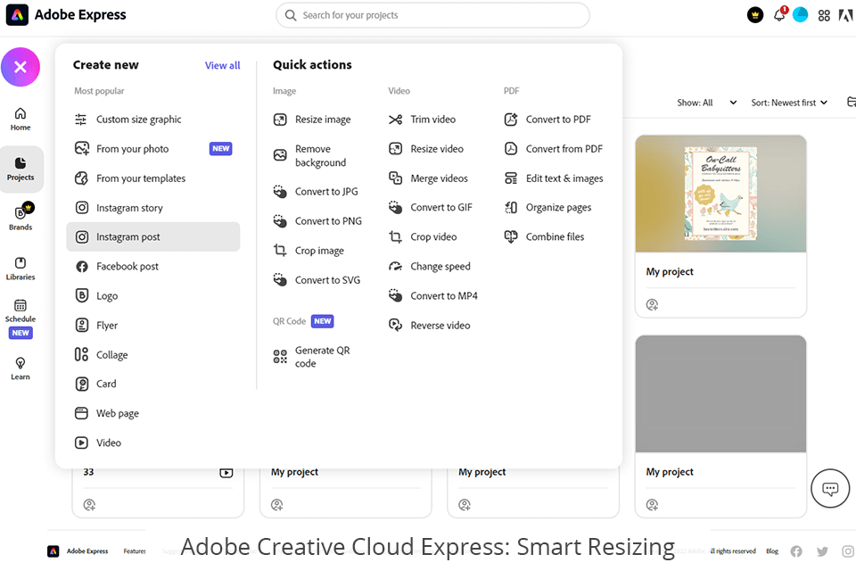 adobe creative cloud express resizing