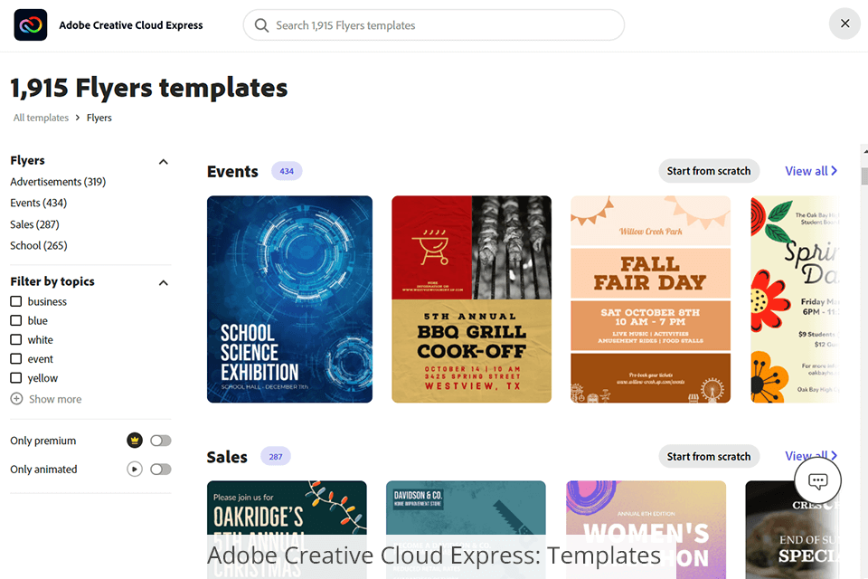 قوالب Adobe Express