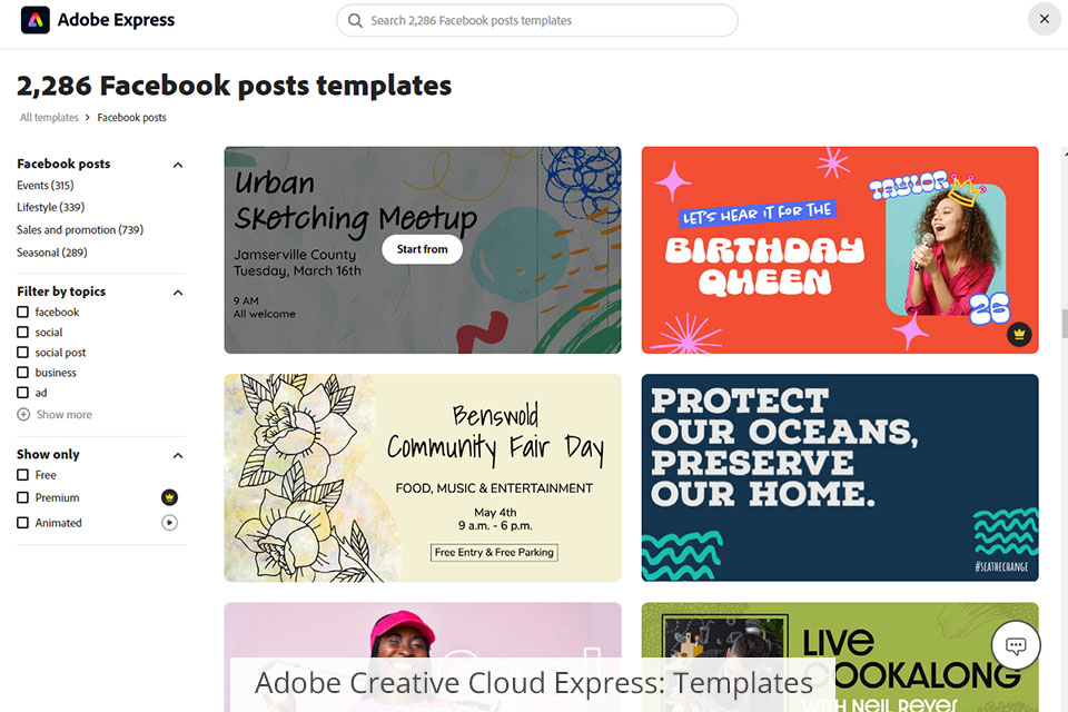 adobe creative cloud express templates