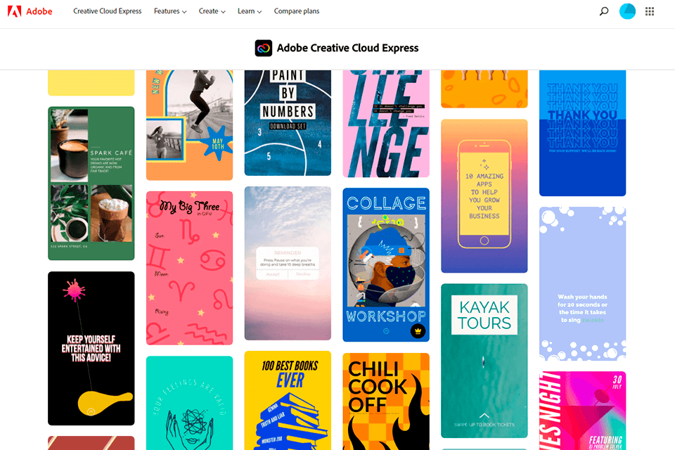 adobe creative cloud express plantillas