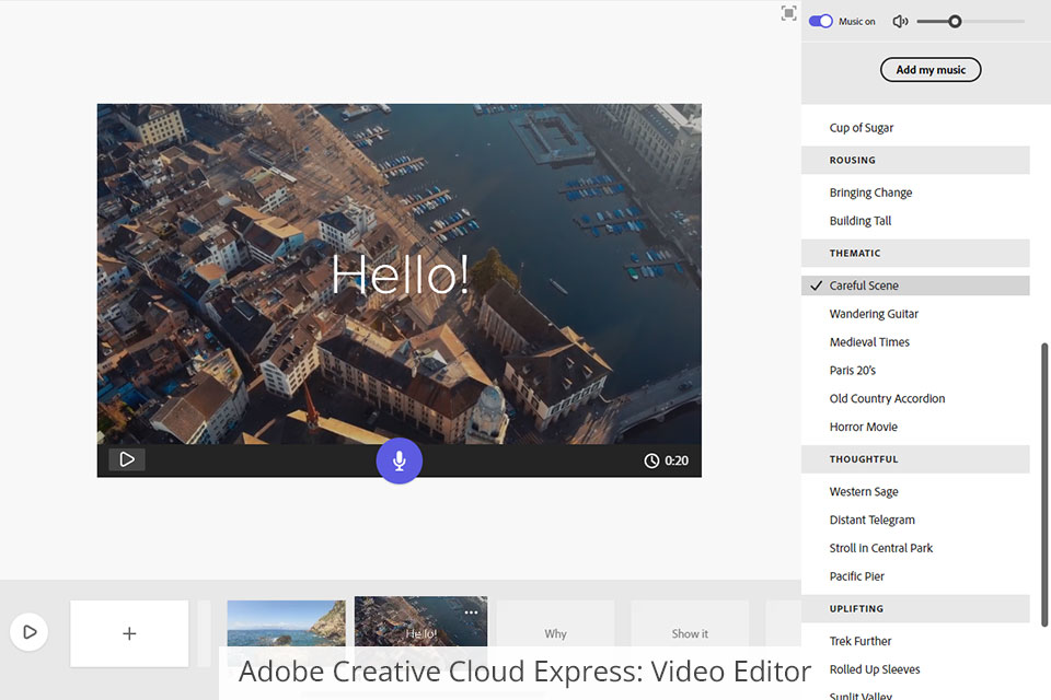 adobe creative cloud express video editor