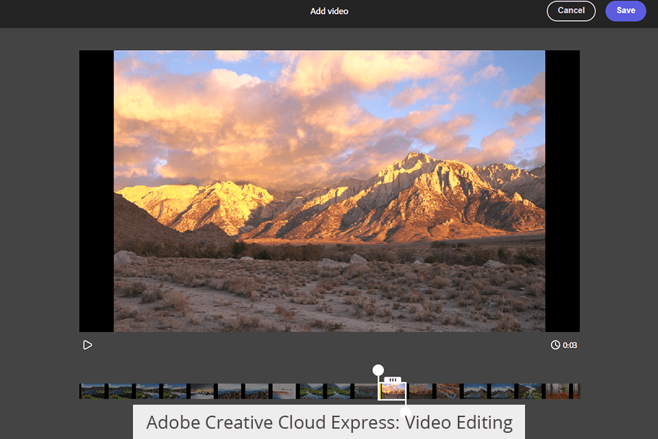 adobe creative cloud express video processing