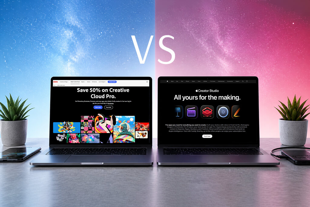 adobe creative cloud vs apple creator studio