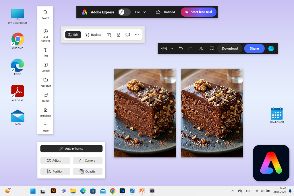 adobe express ai image sharpener tool