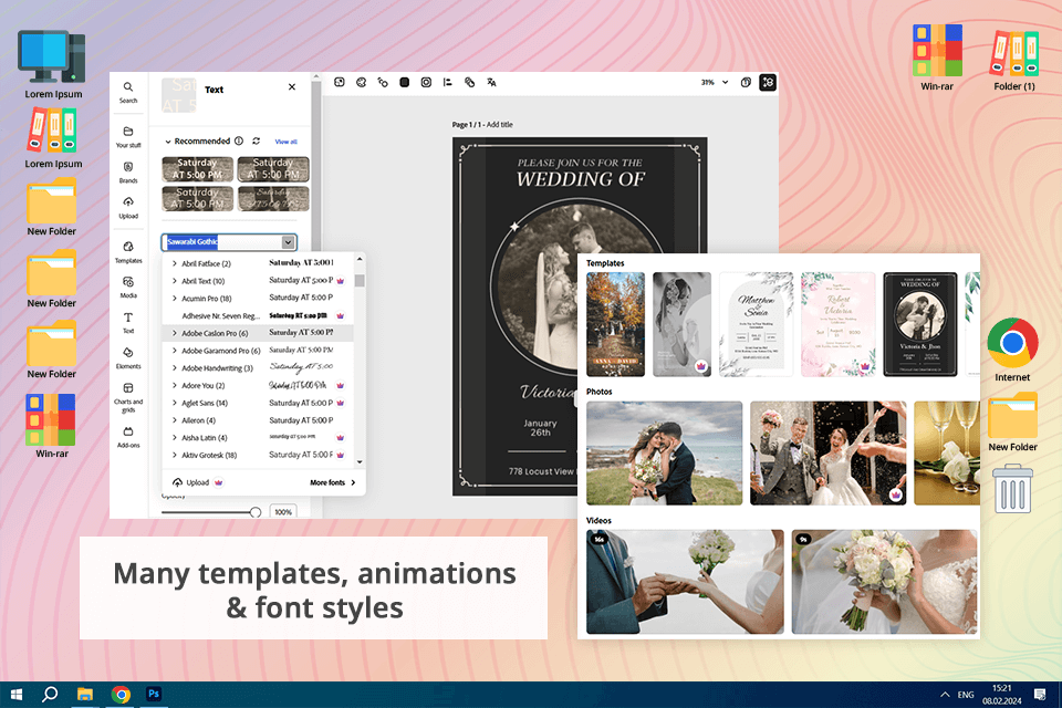 interfaz del creador de presentaciones de inteligencia artificial adobe express