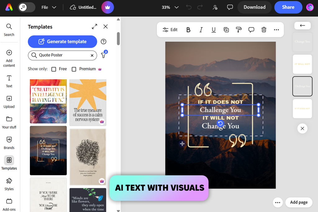 adobe express ai quote generator