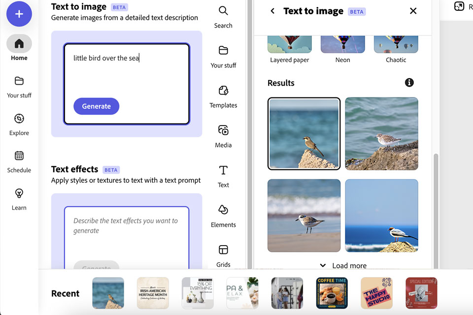adobe express ai tool for designers interface
