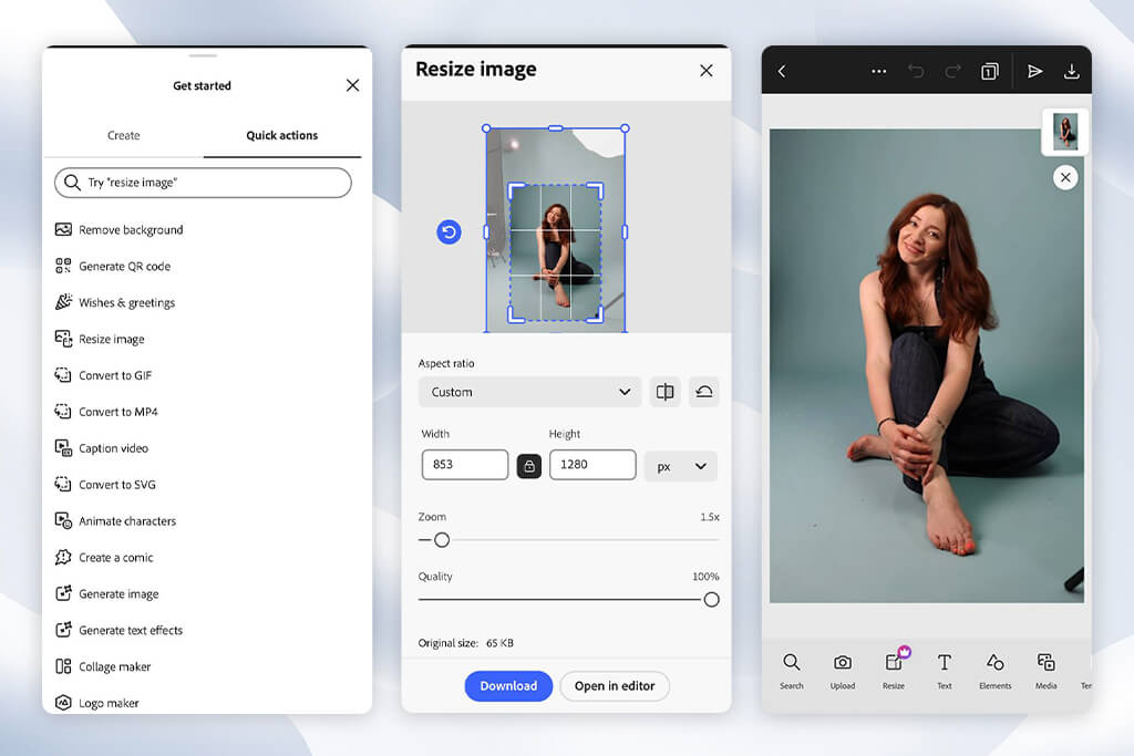 adobe express app to enhance photo quality