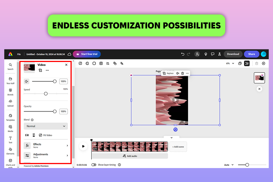 adobe express biteable alternative interface