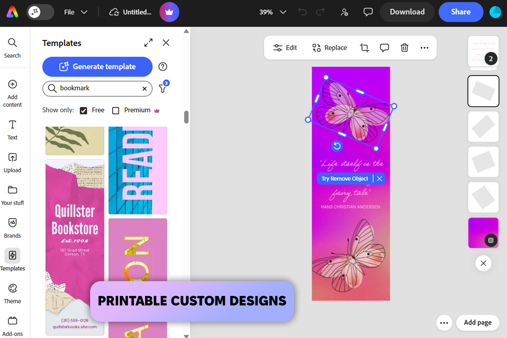 adobe express bookmark maker
