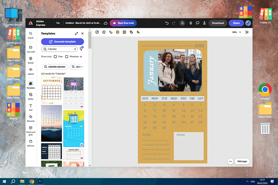 adobe express calendar making software