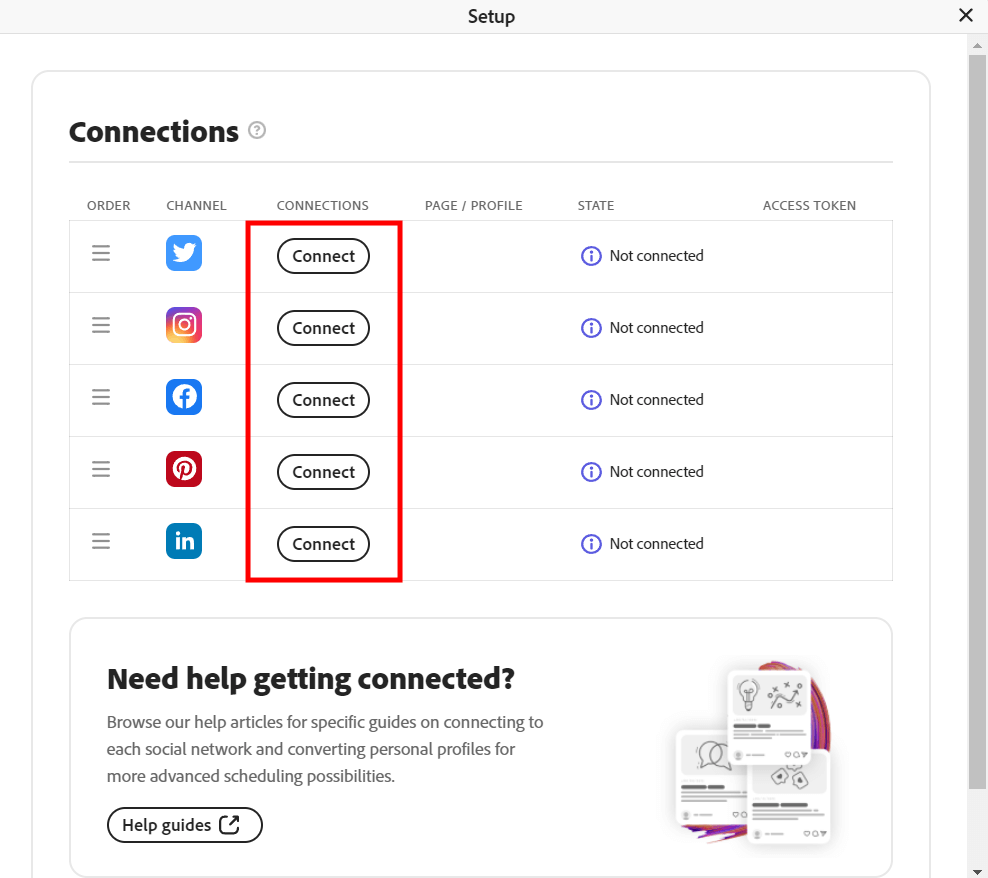 how to use adobe express connections