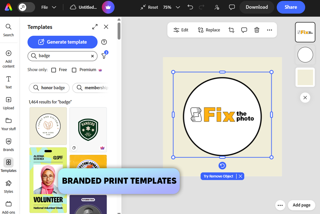 adobe express digital badge maker