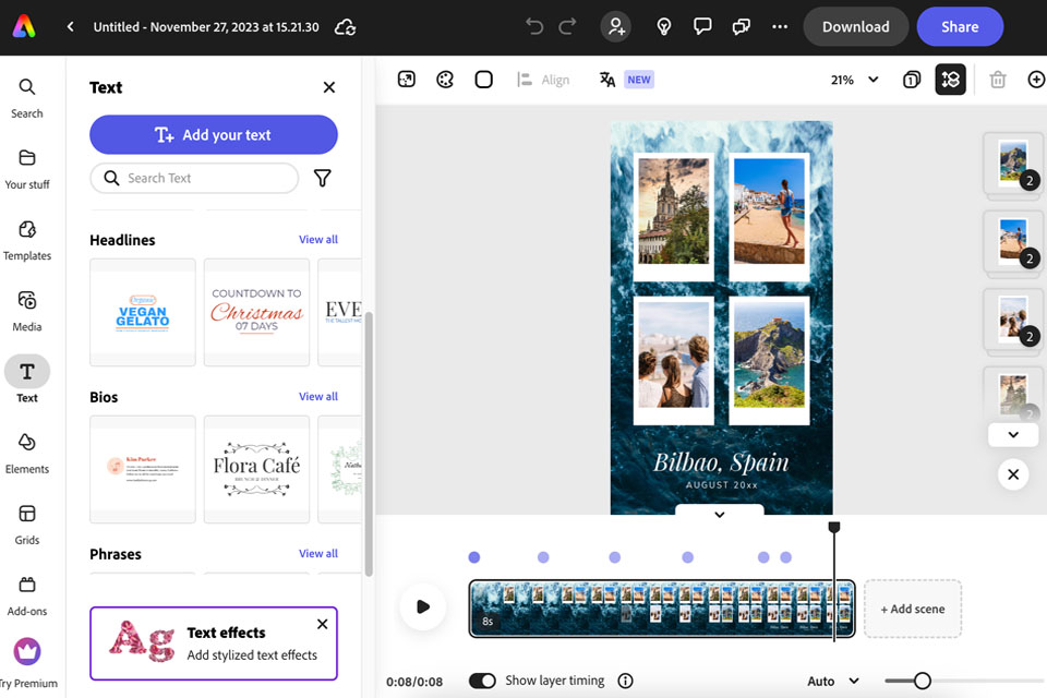 adobe express free collage maker interface