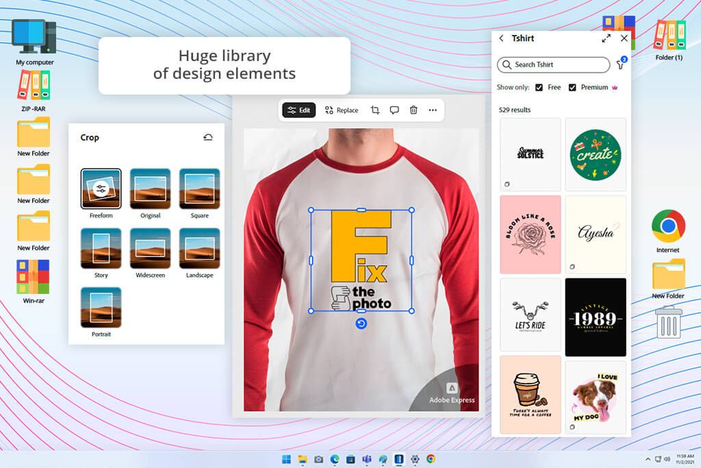 adobe express interface