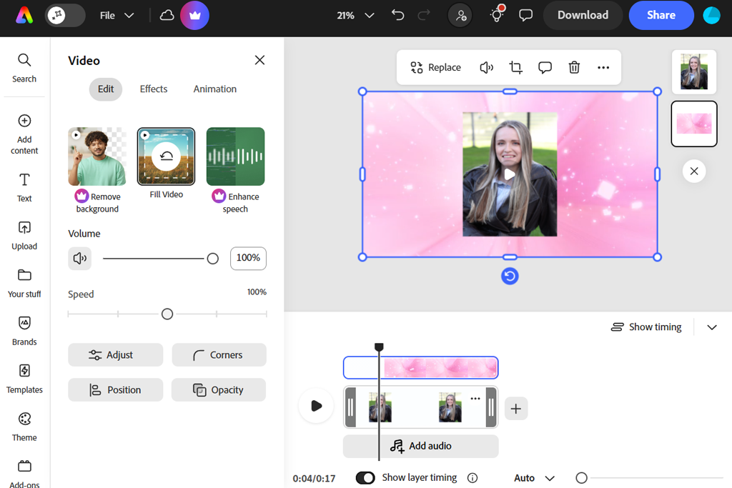 adobe express free youtube video editor