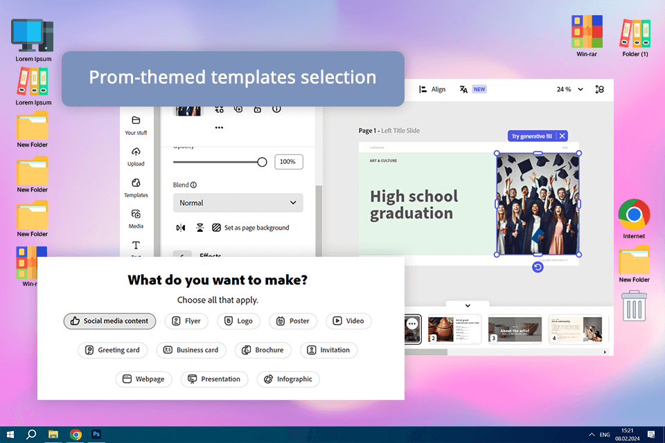 adobe express graduation slideshow maker