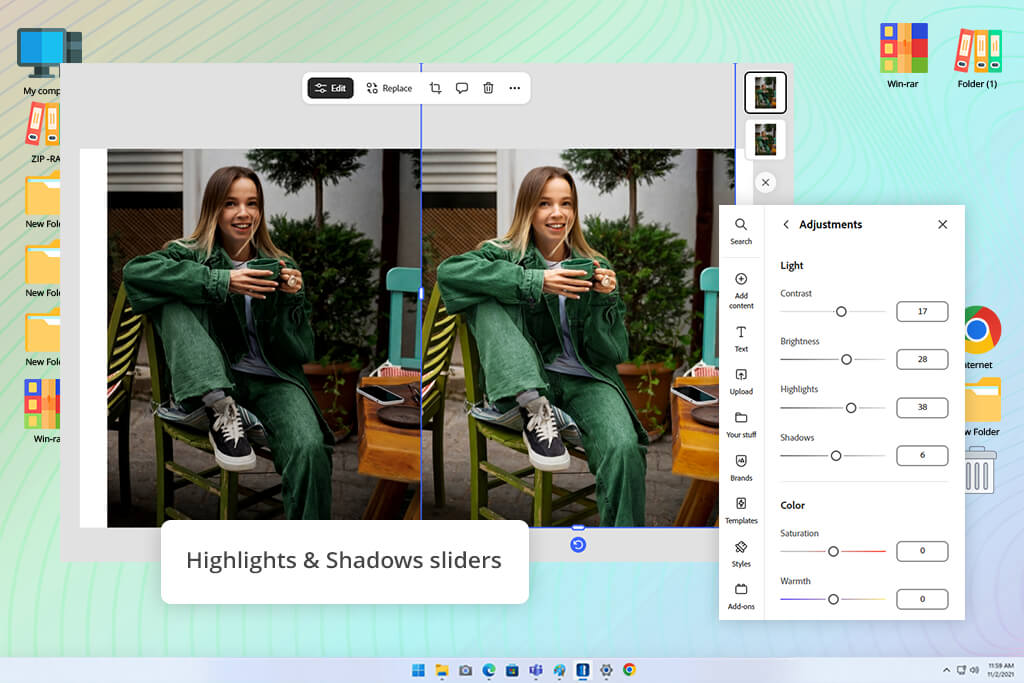 adobe express image brightener online