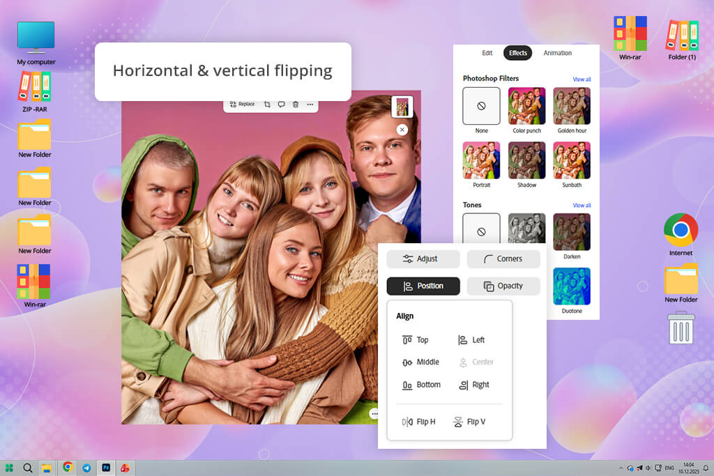 adobe express image flipper