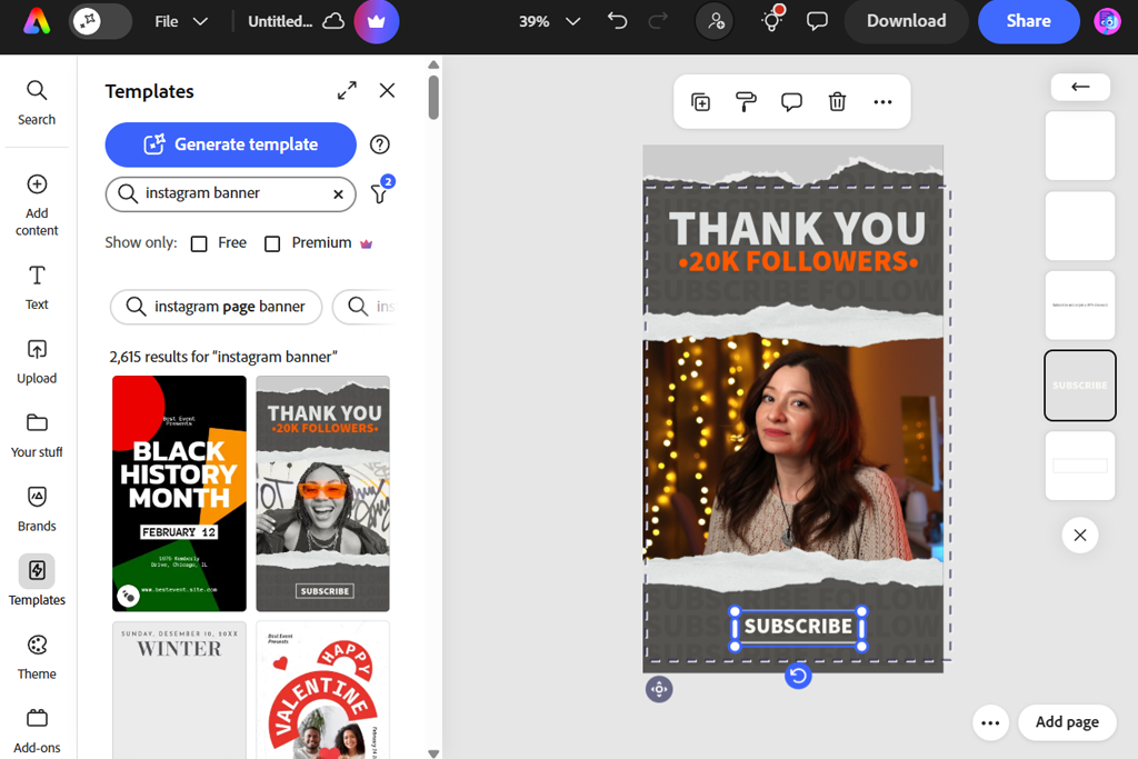 adobe express instagram banner maker