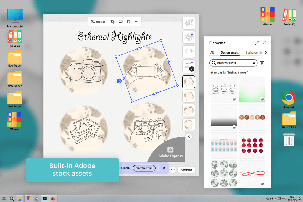 adobe express instagram highlight cover maker