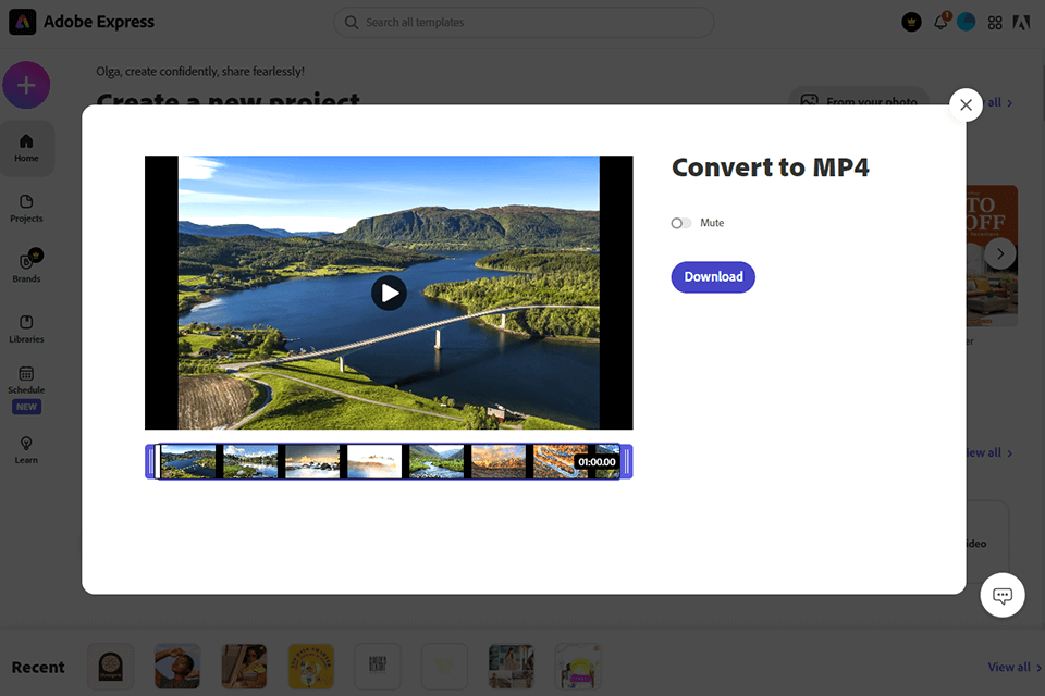 adobe express music video maker interface