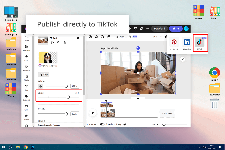 adobe express online video speed changer