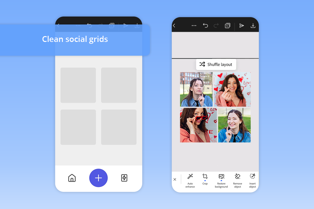 adobe express photo grid maker interface