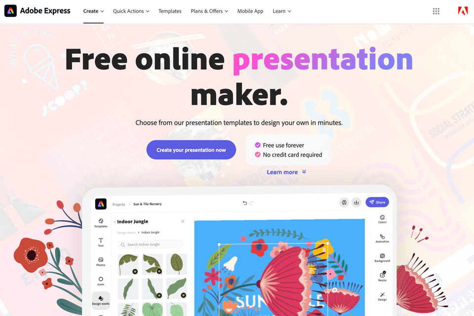 adobe express website