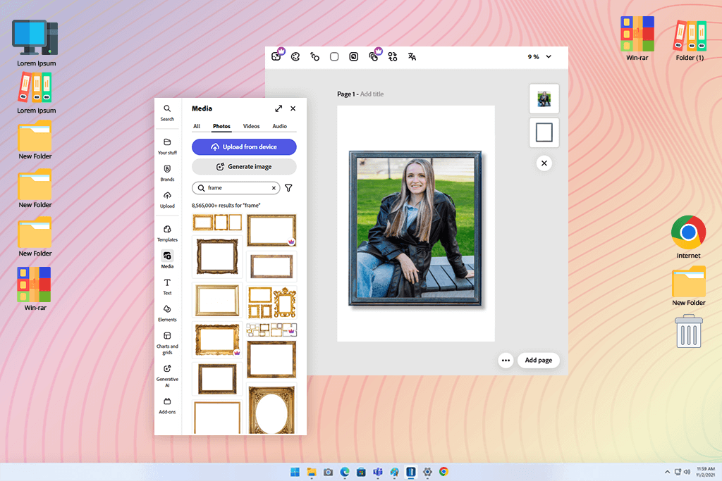adobe express software for photo borders