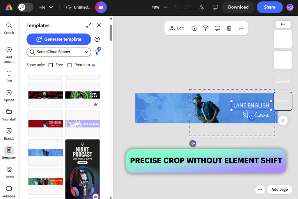 adobe express soundcloud banner maker