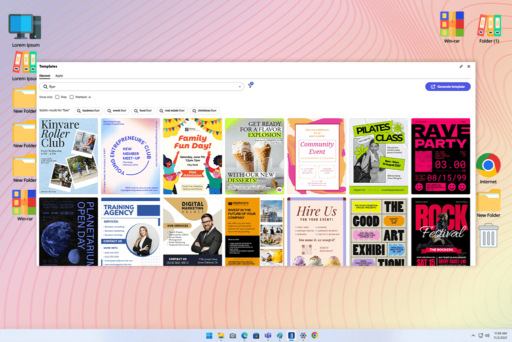adobe express templates for different flyer sizes
