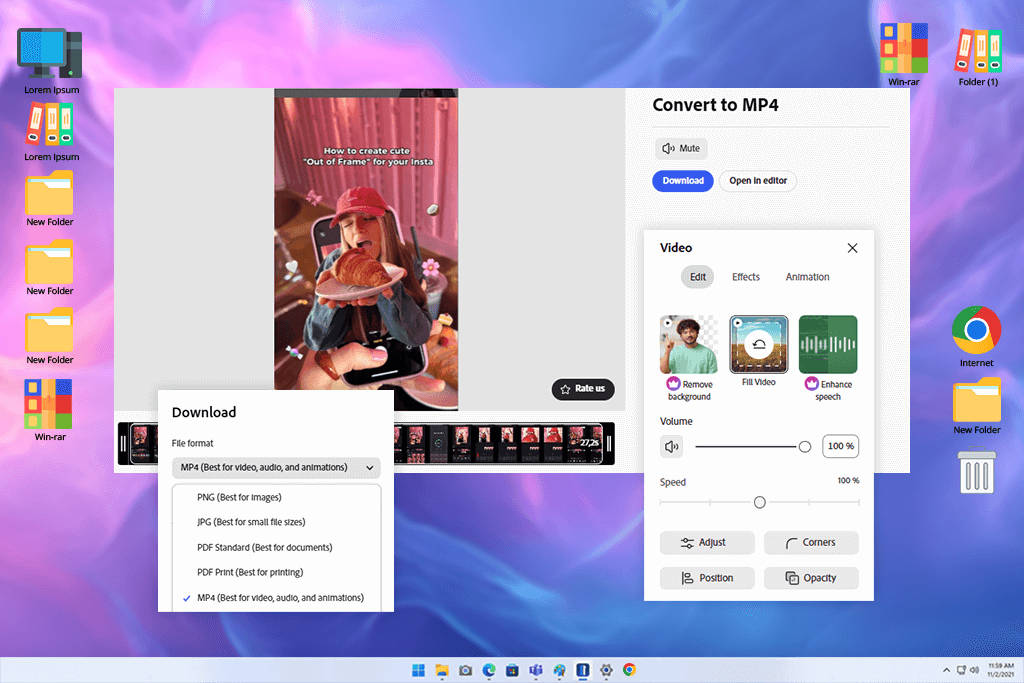 adobe express ts to mp4 converter
