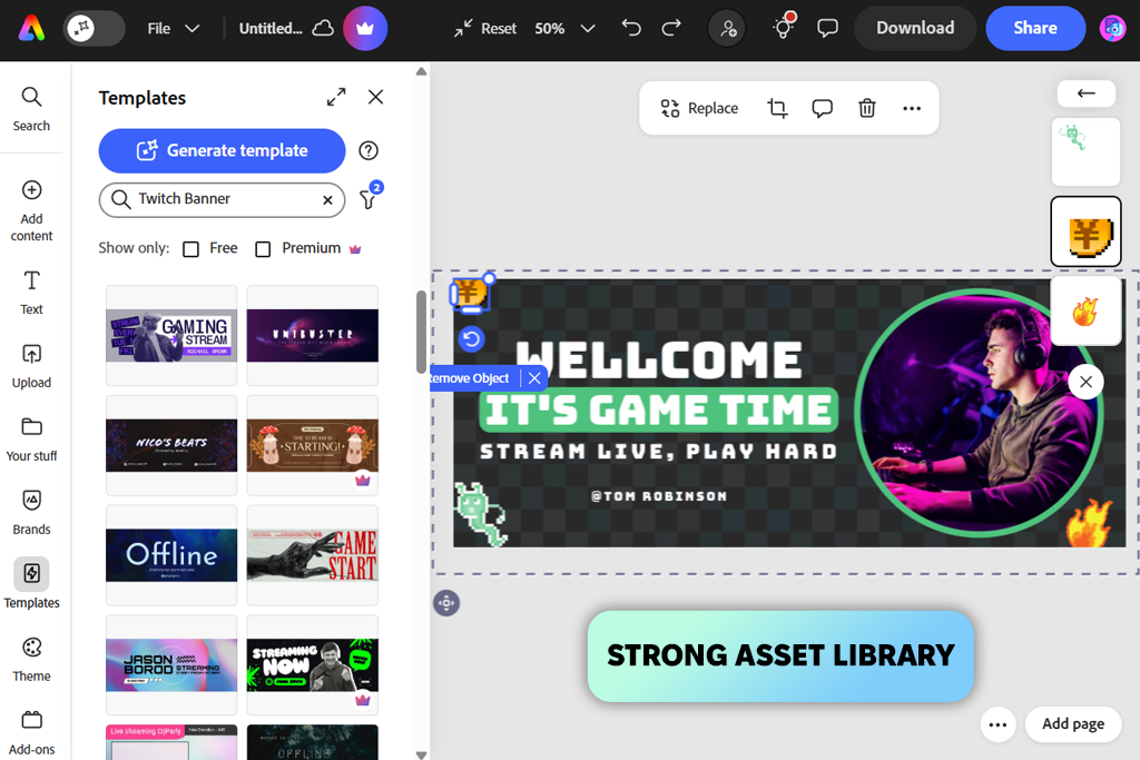 adobe express interface