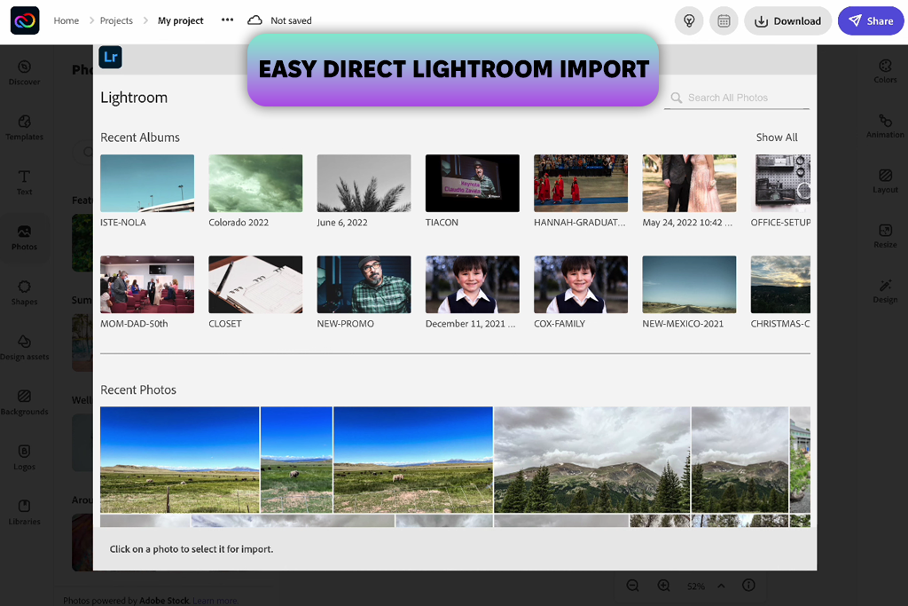 adobe express updates interface