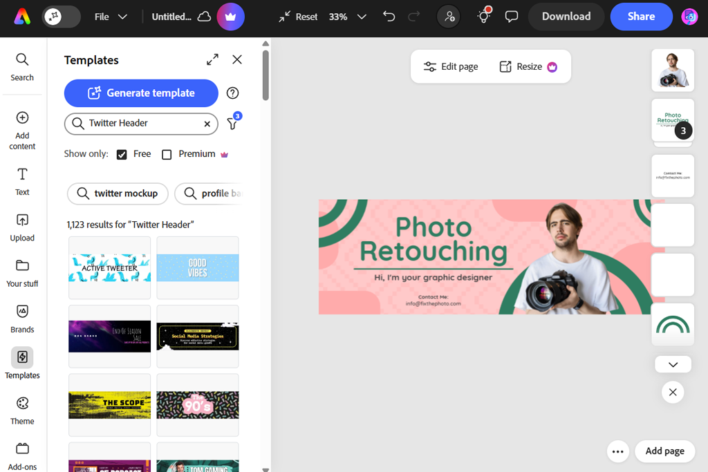 adobe express x banner maker