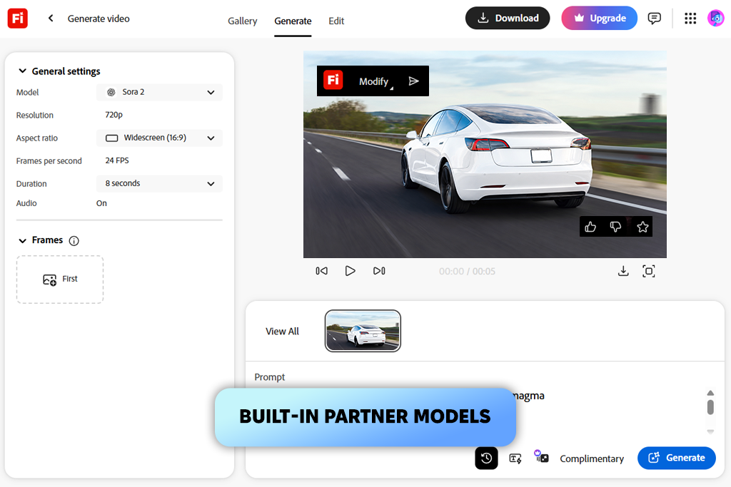 adobe firefly ai car video generator