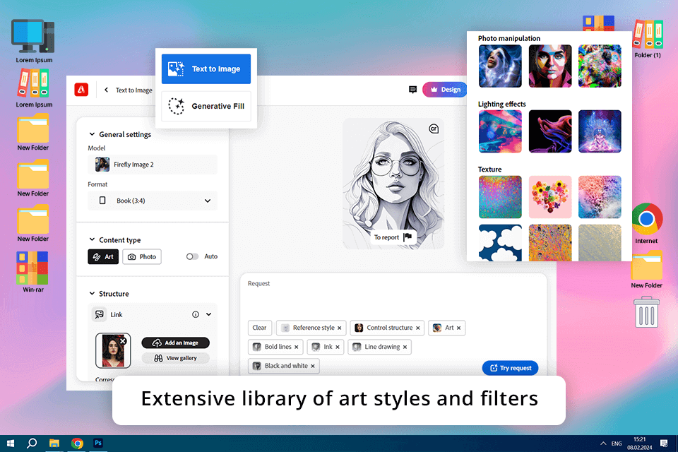 adobe firefly ai comic generator interface